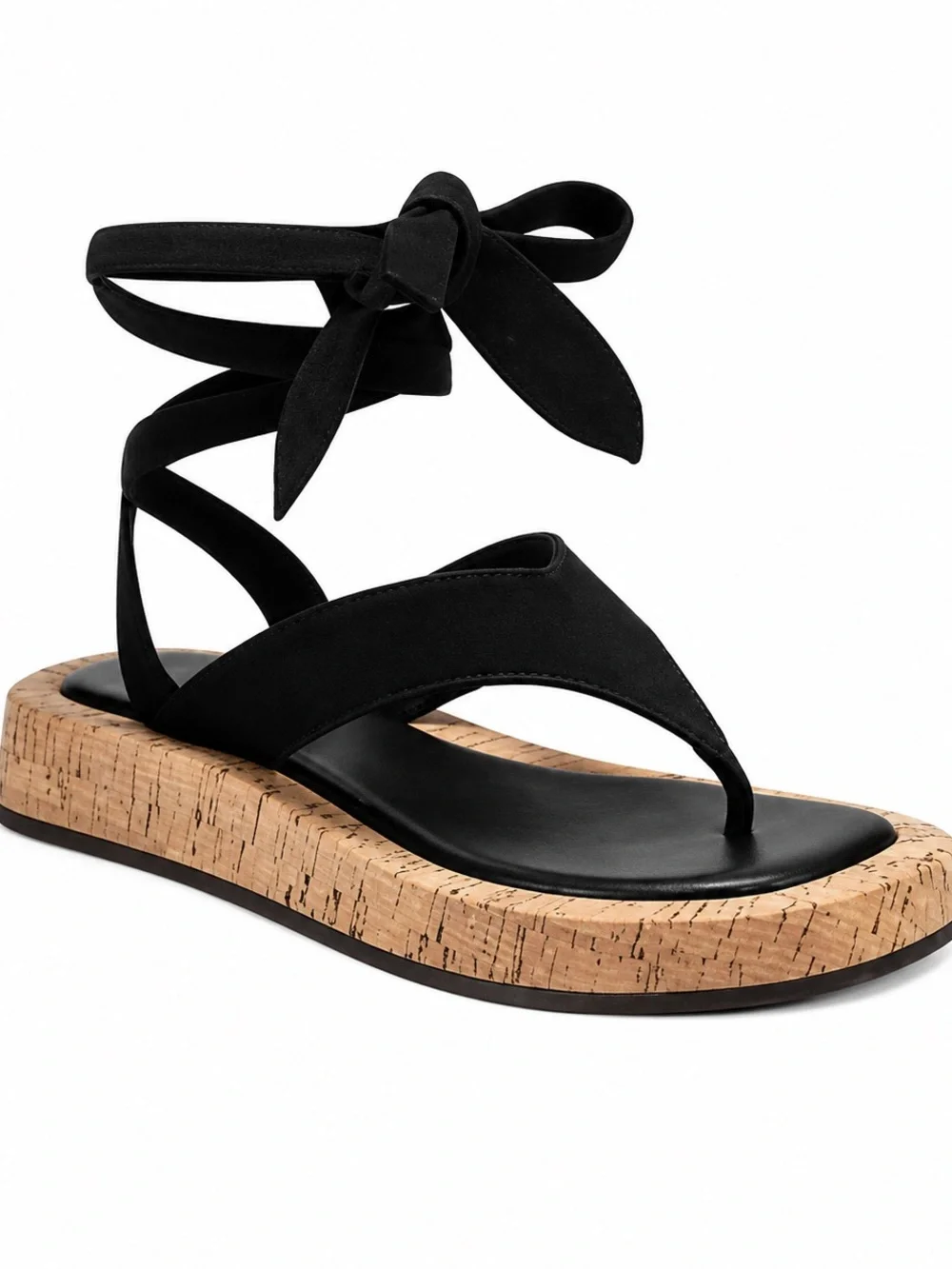 Aerosoles FRANCESCA SANDAL Lace Up Slipper Mules Thong Black Size 10